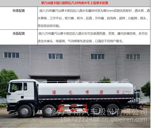 國(guó)六重汽汕德卡前四后八灑水車 融合德國(guó)曼技術(shù)的重型城市守護(hù)者